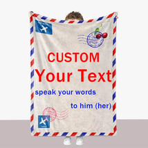 Customized Blanket with Personalized Text Postcard Blankets Gifts for Family Fri - £25.25 GBP+