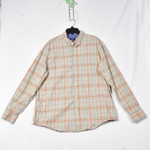 George Classic Fit Long Sleeve Plaid Dress Shirt Size XL Orange Green - €12,23 EUR