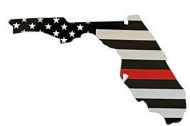 FLORIDA Thin Red Line USA Flag Reflective Decal Sticker Fire Fighter EMS - £6.22 GBP