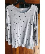 Jane and Delancey 1X Gray with Black Stars Relax Fit Oversized Sweatshir... - £11.97 GBP