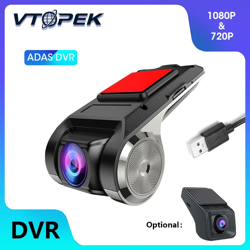 Vtopek 1080P ADAS CAR DVR Logger for Android Multimedia Car Player Advanced - £18.06 GBP+