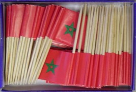 Box of 100 Morocco Toothpick Flags, 100 Small Mini Moroccan Flag Cupcake... - $146.05 MXN