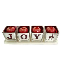 Yankee Candle Christmas 4 Votive Set LOVE, JOY, NOEL Sparkling Cinnamon 2014 NEW - £13.19 GBP