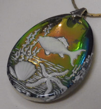 Reverse Intaglio Adjustable Chain Necklace With Sea Life Theme - $35.00