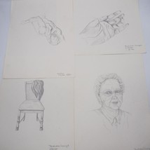 Ensemble De 4 Crayon Dessin Graphite Studies Sur Papier - $69.28