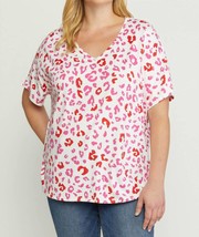 Entro leopard print plus top in Pink And Red - size 1X - $27.72