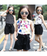 2pcs Toddler Baby Girls Summer Fashion Korean Sleeveless Blouse+Shorts C... - $17.82 CAD