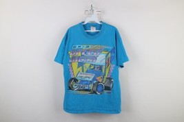 Vintage 90s Mens Large Distressed Ohio Sprint Speed Week Racing T-Shirt Blue USA - £35.14 GBP