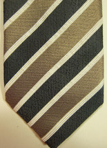 NEW J.Z. Richards Wide Gray Stripe 3.5 Inch Silk Tie Handmade in USA - $33.74