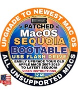 MacOS SEQUOIA Bootable USB PATCHED for OLD Apple iMac MacBook Air Pro Ma... - £15.41 GBP