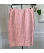Lafayette 148 100% Linen Pencil Skirt Pink Peach 12 - €40,16 EUR