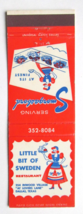 Little Bit of Sweden - Dallas, Texas Restaurant 20 Strike Matchbook Cover TX - £1.57 GBP