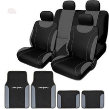 For Honda New Black and Grey Flat Cloth Car Truck Seat Covers With Mats Full Set - £43.62 GBP