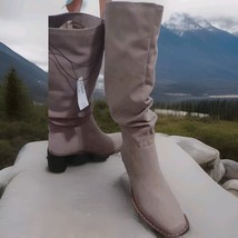 New Maurices Women&#39;s Wide Calf Carissa Slouch Tall Boots Beige Size US:9... - $639.34 MXN