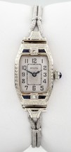 Bulova Donna Vintage 14k Oro Bianco Mano-Avvolgimento Orologio W/ Gray C... - $1,351.39