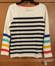 NEW TALBOTS Authentic Winter Striped Long Sleeve TEE Women&#39;s Small Multi... - £26.82 GBP