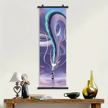 1pc Plastic Hanging Scrolls Painting, White Dragon And Girl - £11.86 GBP