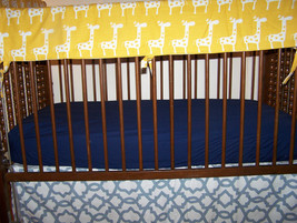 Baby Bedding Set Gray Geometric Crib Skirt Giraffe Crib Rail - $135.00