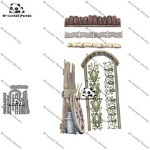Wood Arch Vines Stone Fence Borders Metal Cutting Dies Scrapbooking Card Craft - £9.78 GBP