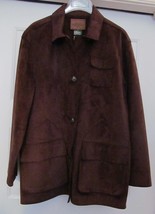 Ralph Lauren Dry Goods Supply Field Jacket Coat Faux Suede Cargo Brown XL - $78.75