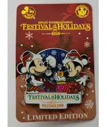 NEW 2019 Disney Epcot Festival Of The Holidays Mickey  Minnie LE Passhol... - £17.74 GBP