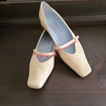 Cynthia Rowley Geist Nyc Shoes 9B Ivory Leather Mary Jane Square Toe Blo... - $84.15