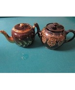 Gibson &amp; Sons Teapot Burslem England Brown Glossy Teapots Leona-Floral P... - $102.57 CAD