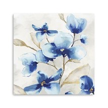 HomeRoots 399122 40 x 40 in. Watercolor Shades of Blue Floral Canvas Wal... - £196.70 GBP