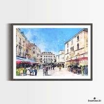 Premium Art Print People&#39;s Square in Split in Watercolors, by Dreamframe... - £31.13 GBP+