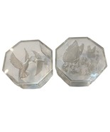 Pair 2 Butterfly Doves Floral Lucite Acrylic Trinket Jewelry Boxes 3.25&quot;... - $13.49 CAD