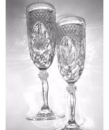 Vintage Wine Glasses Wedding Elegant Crystal Flute Tulip Toast Bride Gro... - $45.00