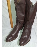 cowboy boots Mens custom, Brown soft leather  sz: 10 D p662 - $224.40
