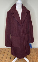 French connection NWT women’s vegan fur coat size M wine Purple HG - £47.51 GBP