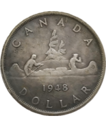 1948 dólar canadiense - George VI Canoe Voyage Design restrinke - $18.66 CAD