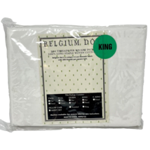 Belgium Dot King Size Flat Sheet Cotton White NEW - $264.02 MXN