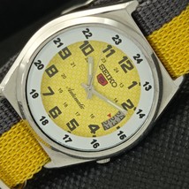 Seiko 5 Automatic 7009A Japan Mens Date Yellow Watch + 1 Strap a310109-1 - £28.54 GBP