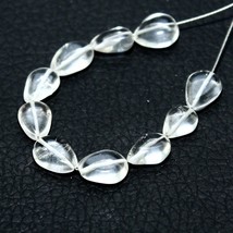 Crystal Quartz Smooth Pear Beads Briolette Natural Loose Gemstone Making... - $2.99