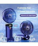  Handheld Mini Fan Foldable Portable Neck Hanging Fans 5 Speed USB  - £14.59 GBP+