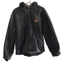 Carhartt Sierra Sherpa Lined Canvas Hooded Work Jacket J141 BLK Large - £114.81 GBP