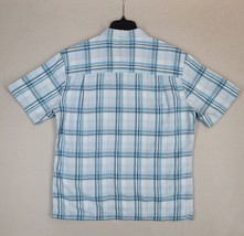 Royal Robins Shirt Men&#39;s L Blue Short Sleeve Plaid Button Up Single Pock... - £17.11 GBP