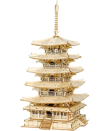 3D Puzzles for Adults Kids, DIY Wooden Model Kit - Five-Storied Pagoda (... - £37.73 GBP