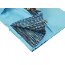 Men's Axxess Turkey Shirt 100% Cotton High Collar 224-08 French Cuffs Teal image 5