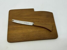 Vintage Mid Century Galatix Burma Teak England Wood Cheese Knife &amp; Cutti... - £39.80 GBP