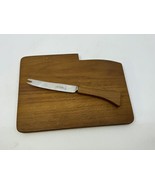 Vintage Mid Century Galatix Burma Teak England Wood Cheese Knife &amp; Cutti... - £38.82 GBP