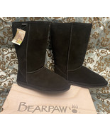 BearPaw Black Leather and Wool Women’s Size 11 Boots New In Box NIB - £39.40 GBP