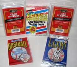 1988 Fleer Baseball Superstars Card Set + 200 Penny Sleeves &amp; 2 Sealed Packs &#39;91 - £14.05 GBP