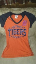 Detroit Tigers Baseball Women T Shirt Blue Orange Purple Rhinestone D... - £18.92 GBP