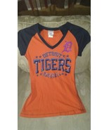 Detroit Tigers Baseball Women T Shirt Blue Orange Purple Rhinestone D... - £18.68 GBP