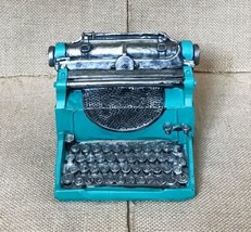 Old Fashioned Typewriter Coin Bank Teal Green Whimsical Writer Author Gift - $15.84