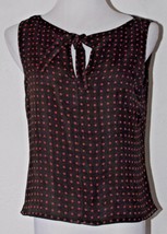 Anne Klein Womens Tank Top Size 8 Polka Dot Multicolor Keyhole Opening Career  - £11.87 GBP